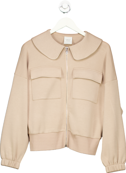 Varley Beige Zip-Up Jacket UK M