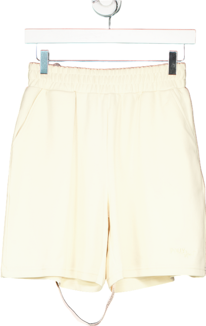 Oh Polly Sport Cream Elasticated Waist Shorts UK 10