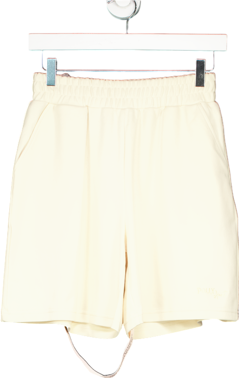 Oh Polly Sport Cream Elasticated Waist Shorts UK 10