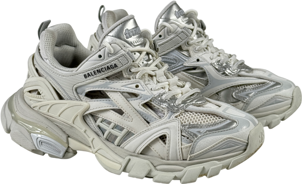 BALENCIAGA Track 2.0 White / Grey Trainers UK 3 EU 36 👠