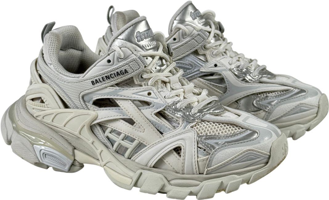 BALENCIAGA Track 2.0 White / Grey Trainers UK 3 EU 36 👠