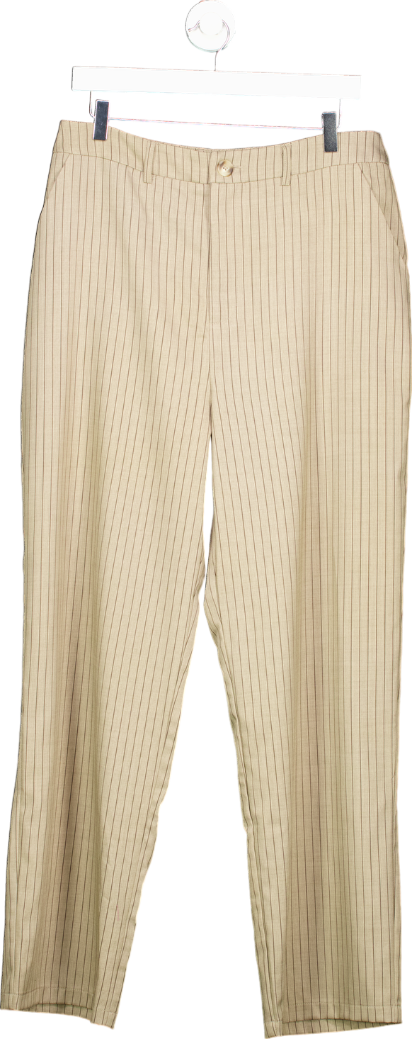 Reclaimed Vintage Beige Pinstripe Trousers UK 34W