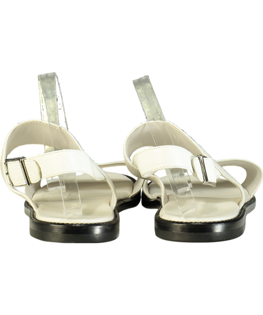 Manolo Blahnik White Bulgobis Calf Leather Sandals UK 8