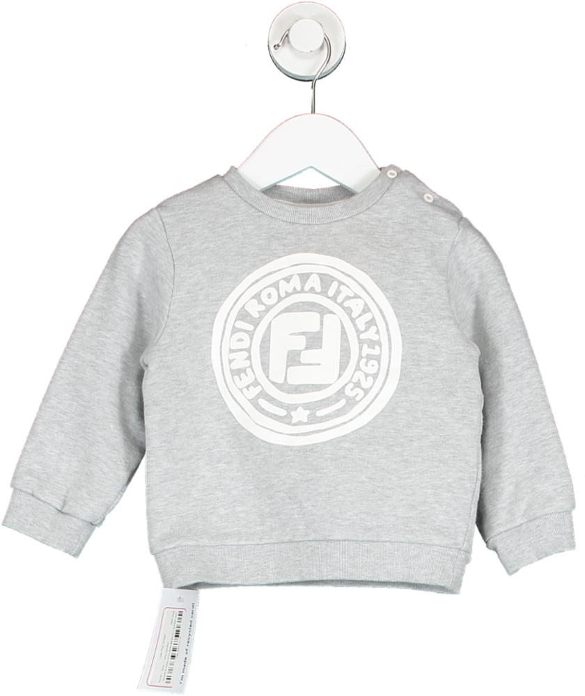 Fendi Grey Logo Print Jumper 18-24 Months