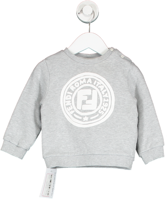 Fendi Grey Logo Print Jumper 18-24 Months