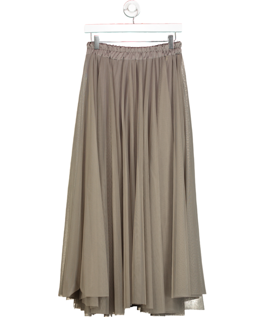 New Collection Beige Mink Tulle Maxi Skirt One Size