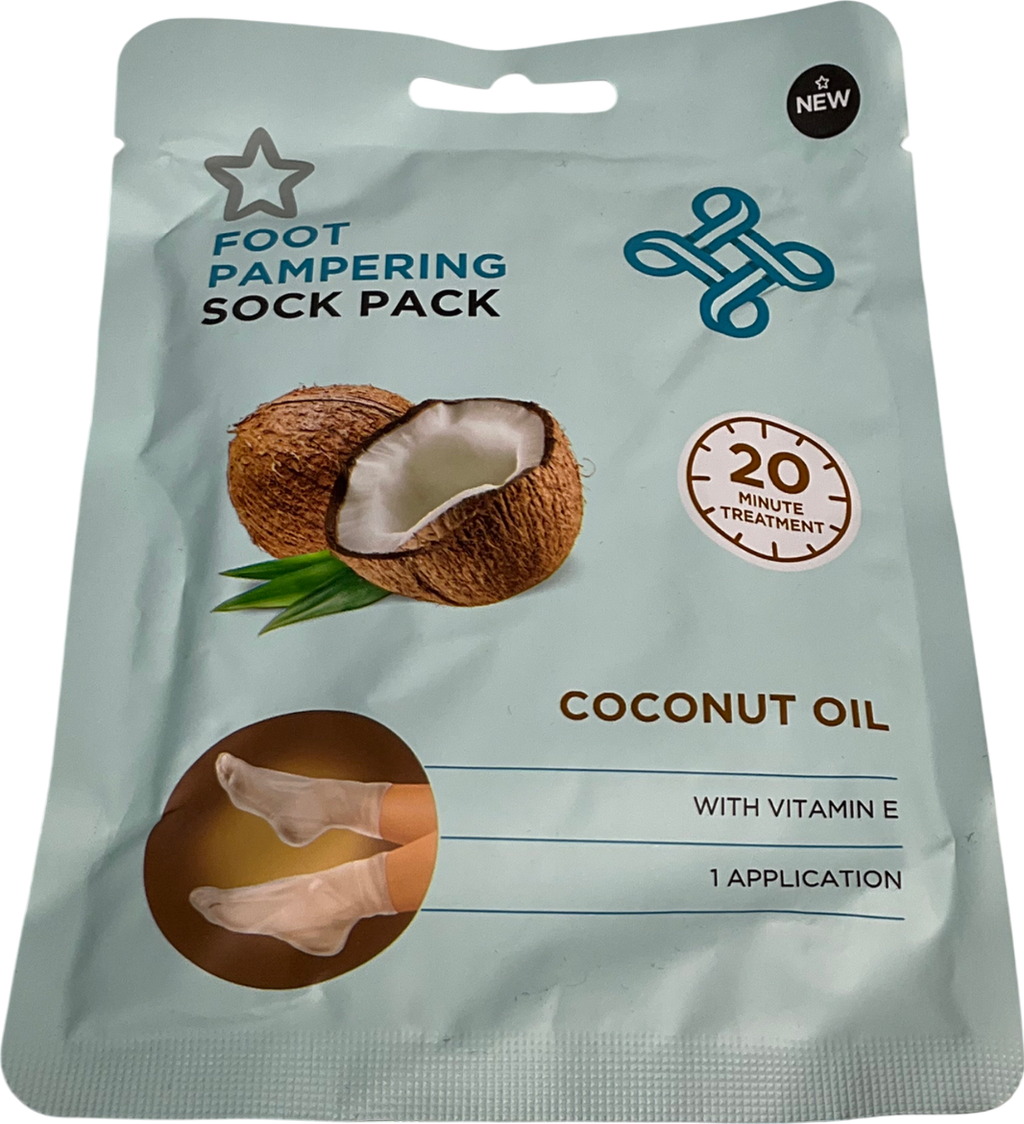 Superdrug Coconut Oil Sock Pack Foot Mask 1 pair