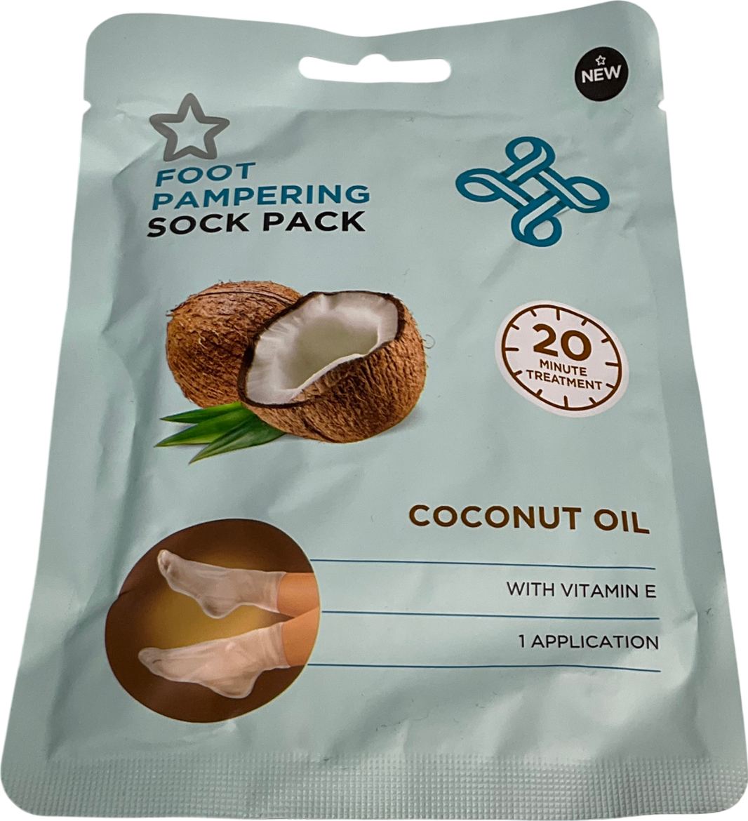 Superdrug Coconut Oil Sock Pack Foot Mask 1 pair