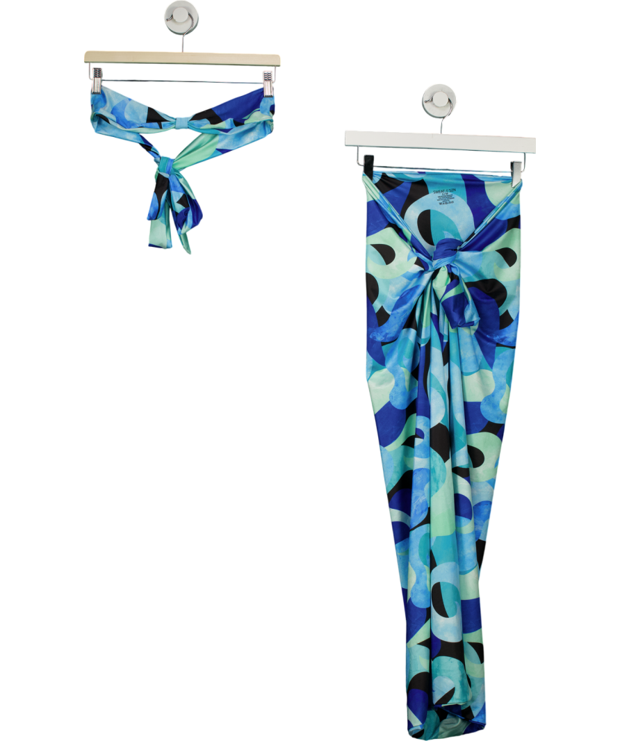Sweat Szn Blue Swim Sarong With Tie UK S/M