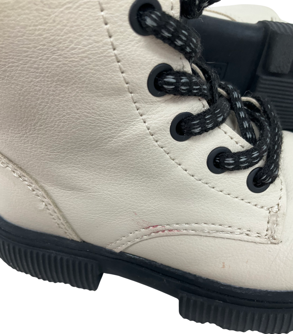 ZARA Cream Chunky Lace Up Ankle Boots UK 6 EU 23 👼