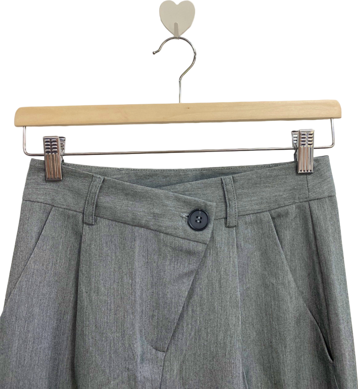 Fashion Nova Grey Wide Leg Pants UK XS