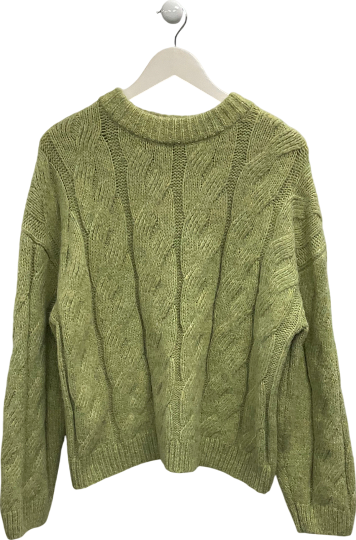 M&S Green Cable Knit Jumper UK L