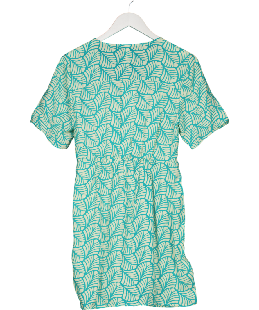 MANGO Green Short Printed Wrap Dress UK 8