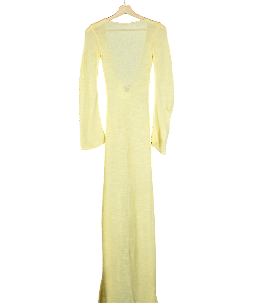 boohoo Yellow Petite Knit Maxi Beach Dress UK 10