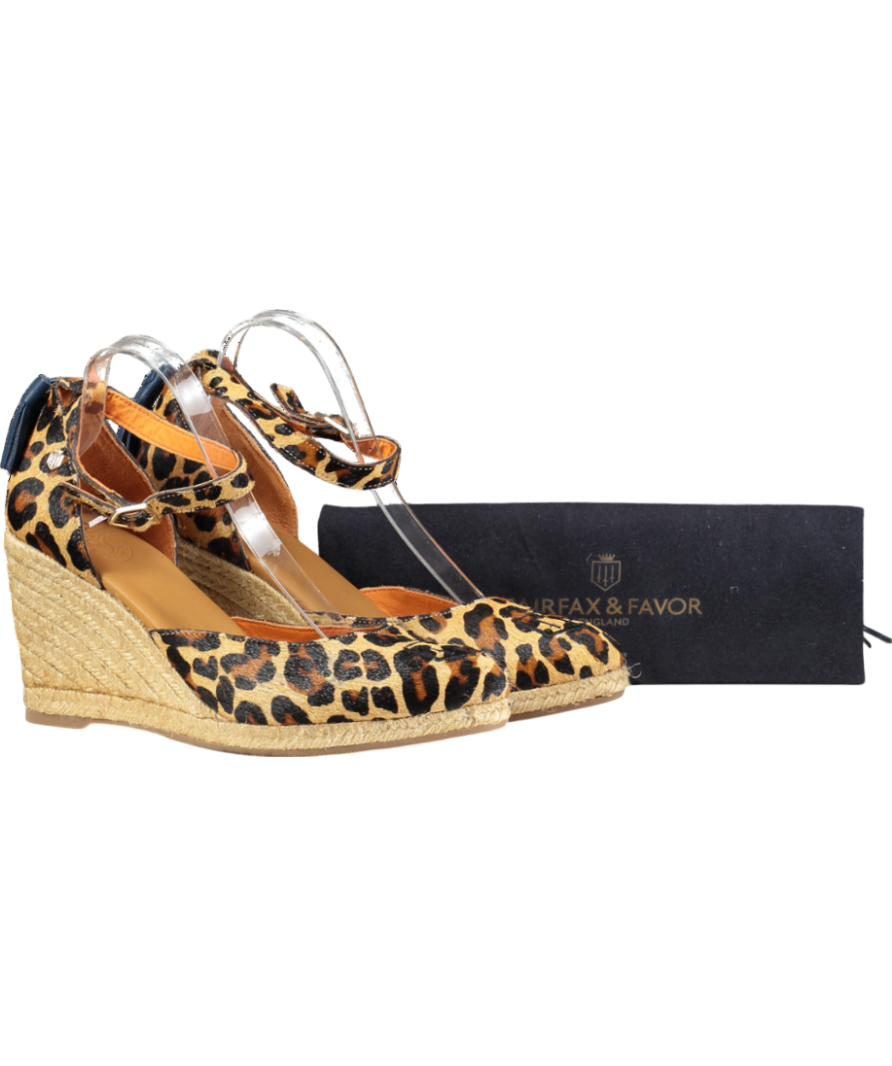 Fairfax & Favor Beige Monaco Wedge Sandals UK 8 EU 41 👠