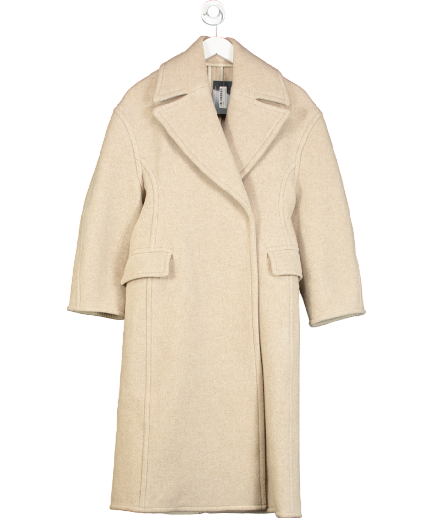 Acne Studios Beige Single Breasted Wool Blend Coat UK XXS