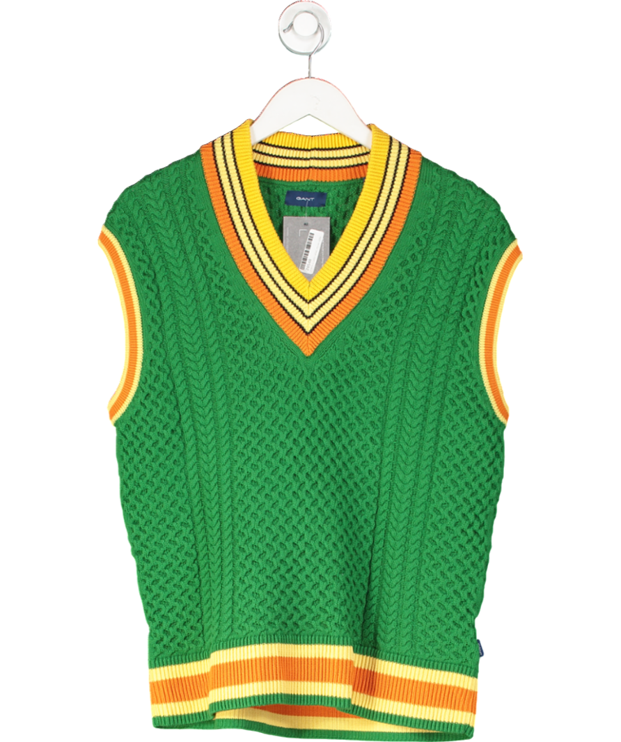 GANT Green Cable Slipover Top UK S