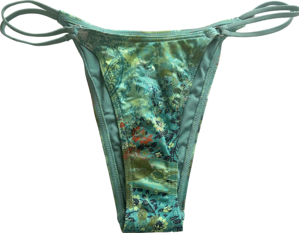 Out From Under Green Floral Bikini Bottom UK S