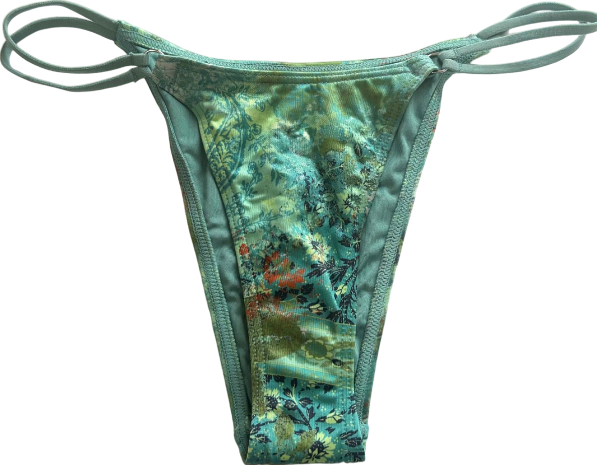 Out From Under Green Floral Bikini Bottom UK S