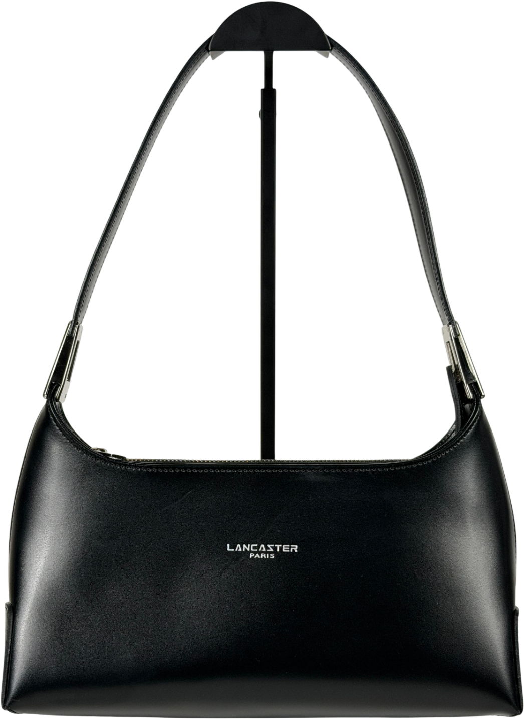 Lancaster Black Leather Rectangle Bag One Size