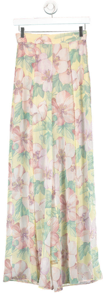 ZARA Multicoloured Floral Print Palazzo Trousers UK XS