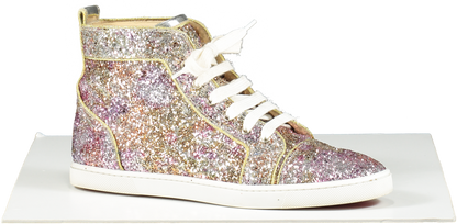 Christian Louboutin Bip Bip Glitter High-top Sneakers In Pink / Gold UK 6 EU 39 👠