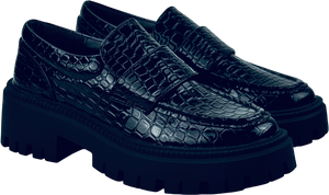 TOPSHOP Lottie Chunky Loafer In Black Croc UK 5 EU 38