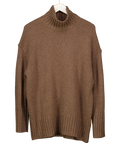 cos Brown 100% Cashmere Funnel Neck Jumper UK M