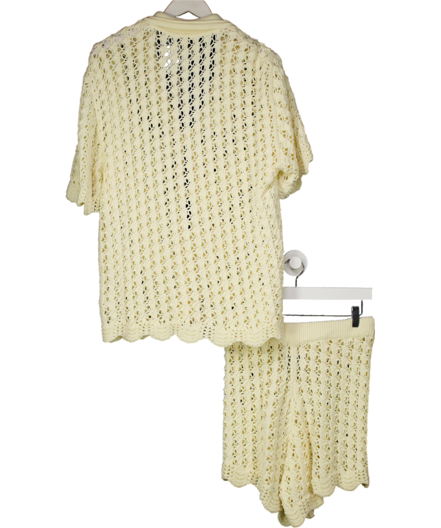 arrange Cream Open Knitted Shirt Co-ord UK S/M