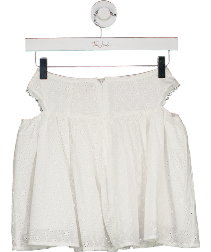 LOUNGE APPAREL White Broderie Mini Skirt UK 6