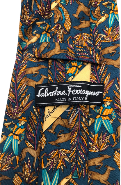 Salvatore Ferragamo Multicolour Patterned Silk Tie