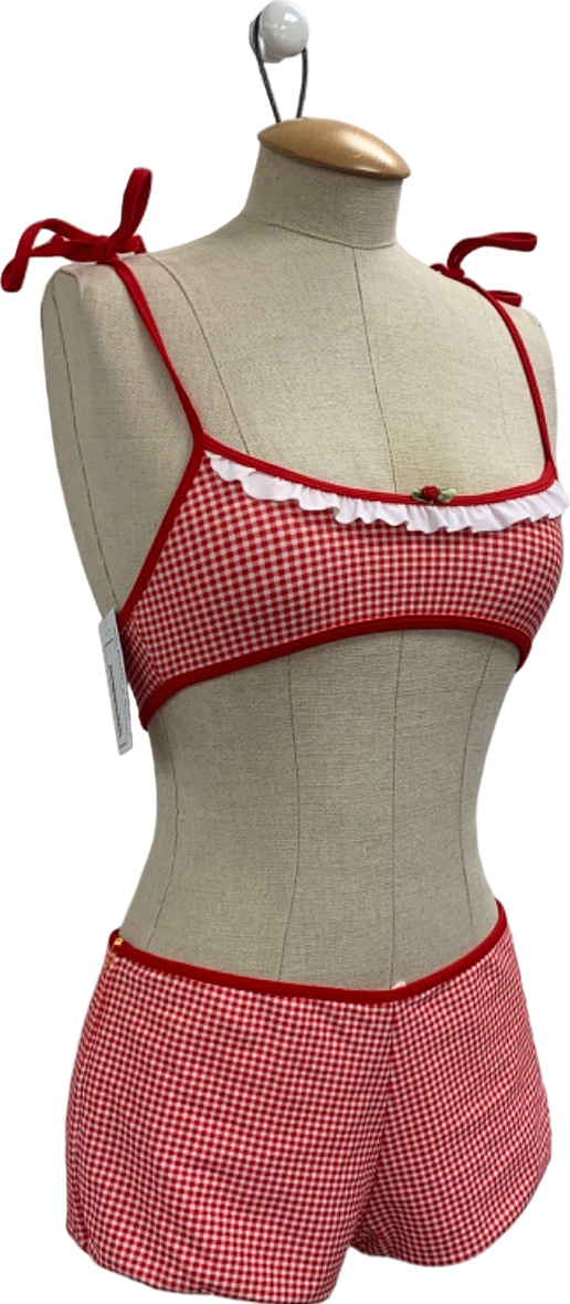 Kitteny Red Gingham Bikini Set UK S