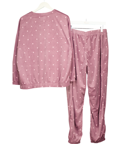 Very Purple Polka Dot Fleece Pyjama Set UK 20