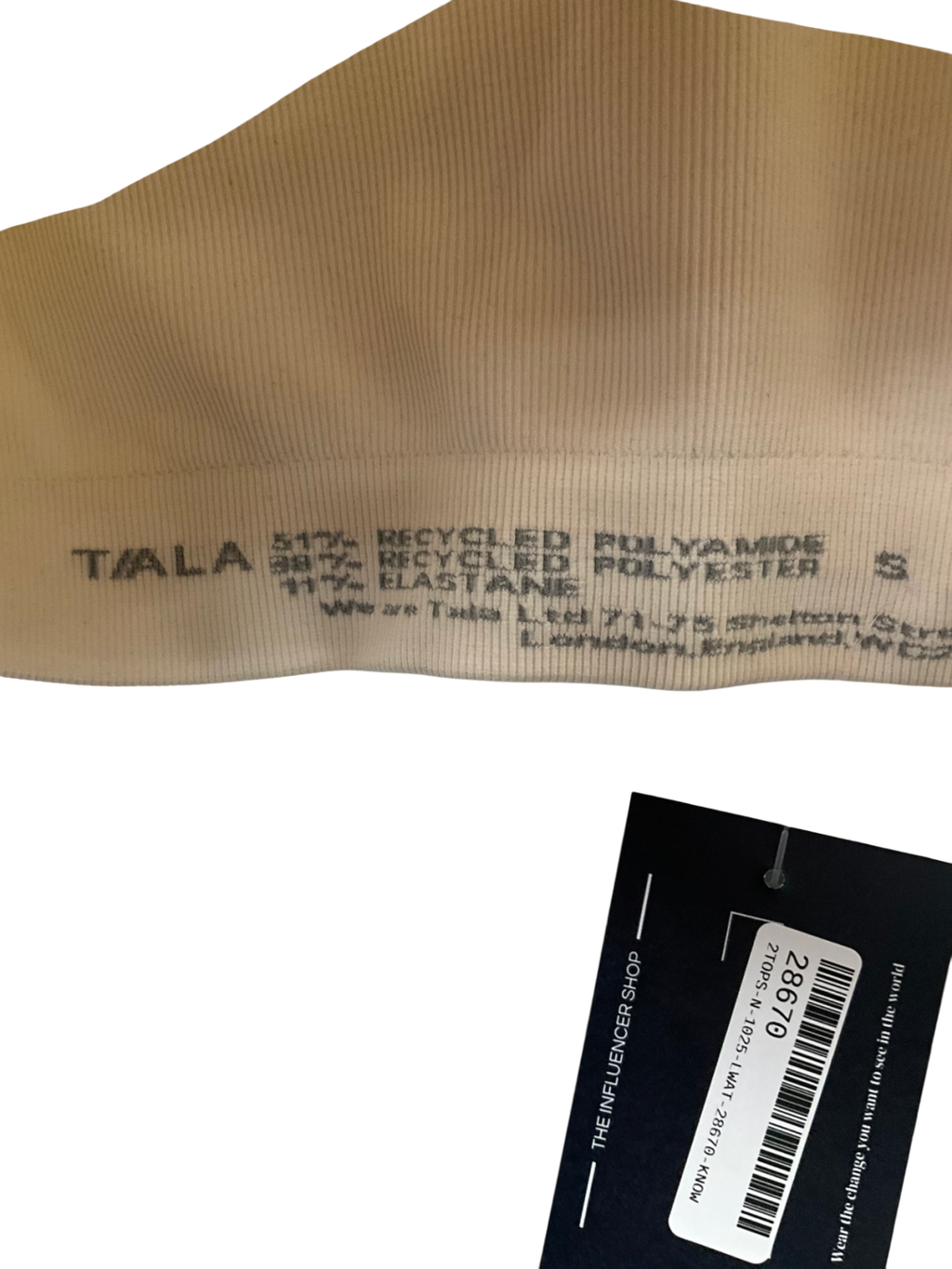 t/ala Cream Sculpt Seamless Ribbed Racer Back Sports Bra UK S