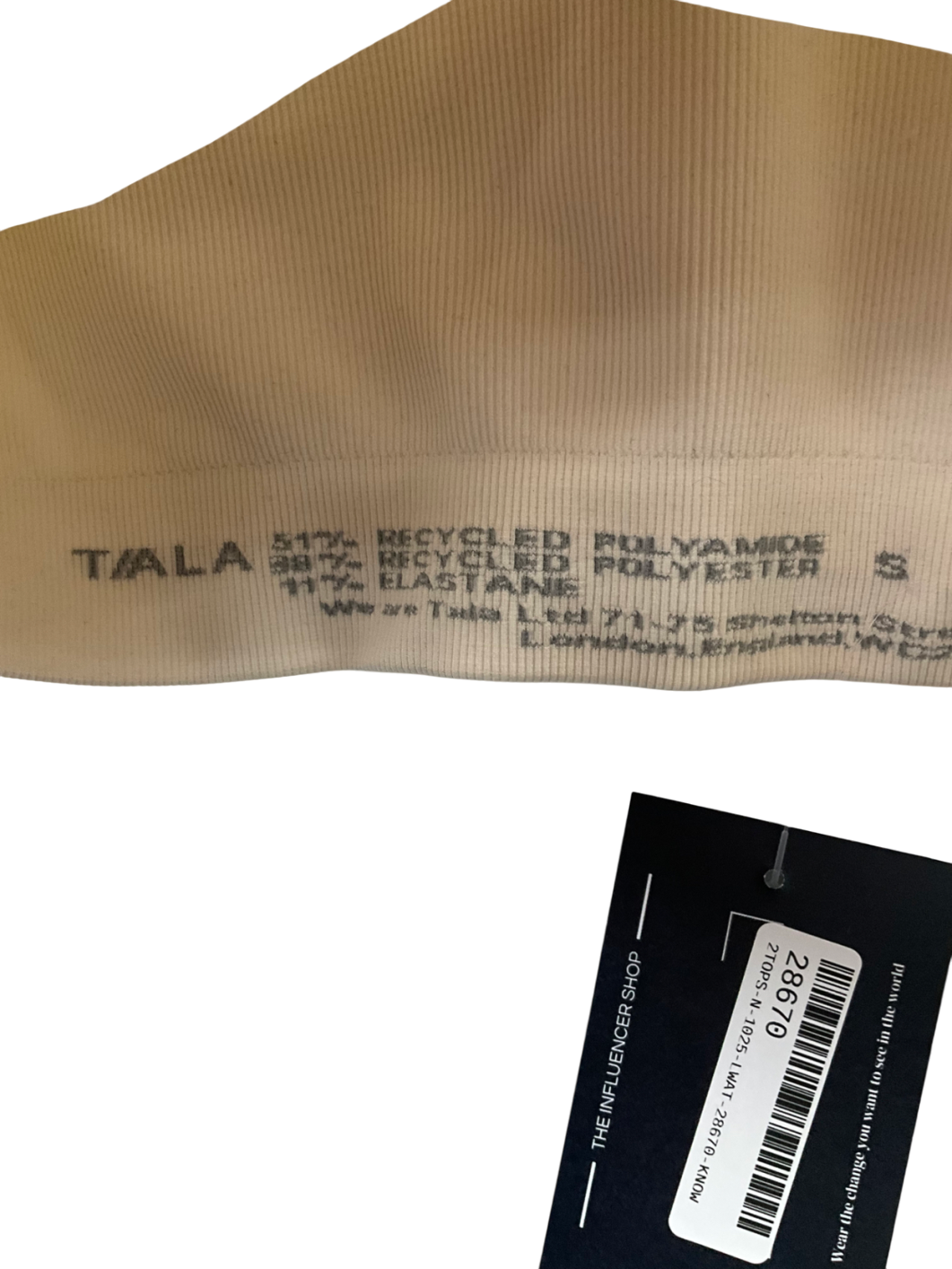 t/ala Cream Sculpt Seamless Ribbed Racer Back Sports Bra UK S