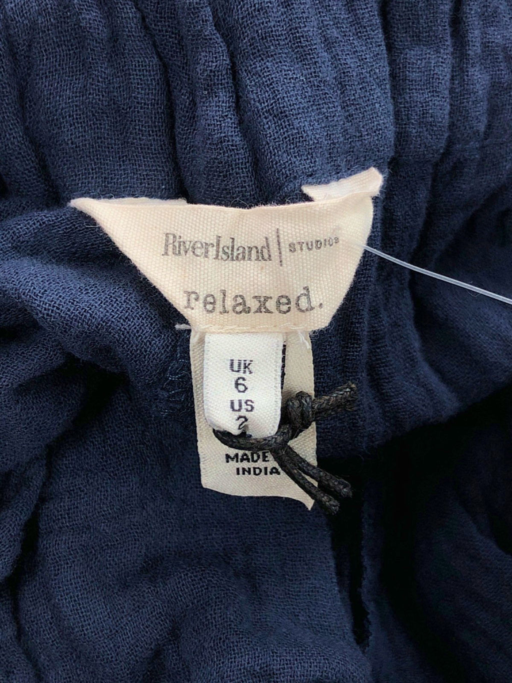 River Island Navy Relaxed Trousers UK 6