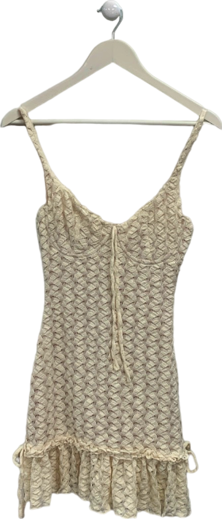 Meshki Cream Knitted Mini Dress S