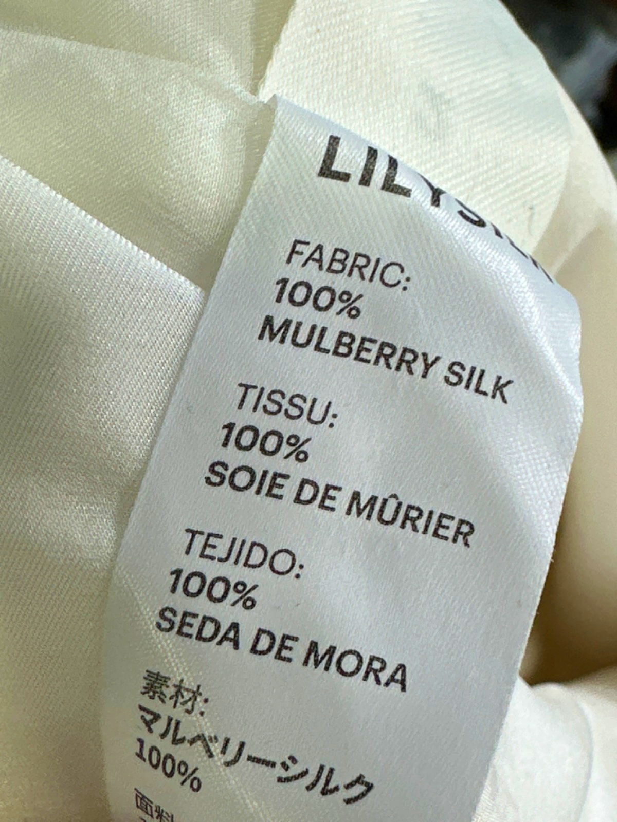 Lily Silk White Mulberry Silk Wide-Leg Trousers UK 6