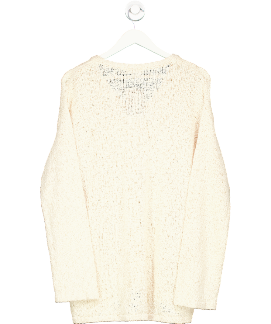 4th & Reckless Boucle Knit Scoop Neck Jumper In Cream UK 8