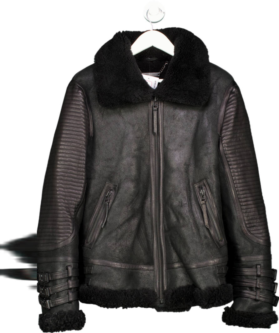 Boda Skins Black Lamb Skin Leather Jacket UK S