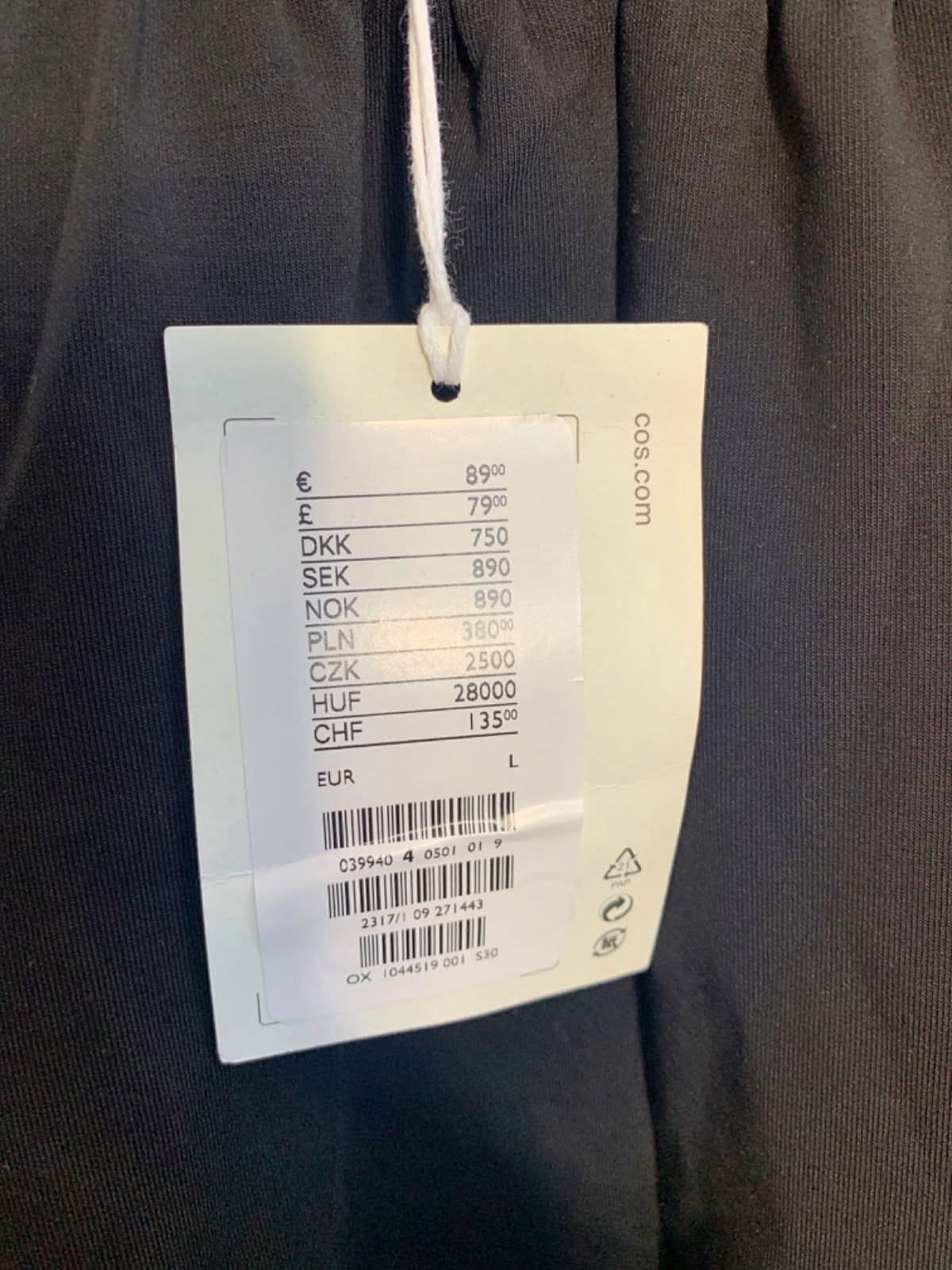 COS Black Strappy Midi Dress L