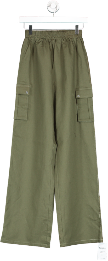PrettyLittleThing Green Pocket Detail Cargo Trousers UK 6