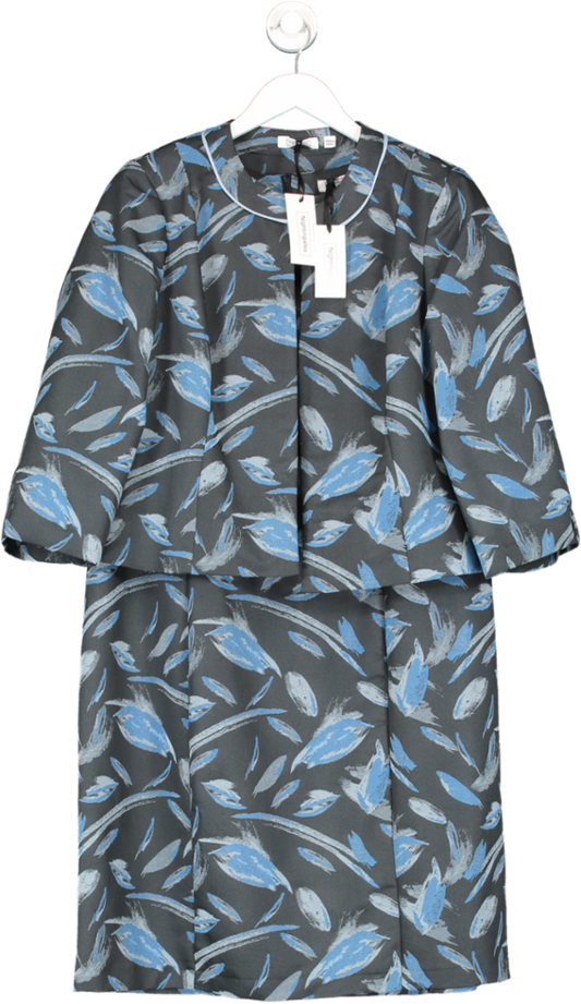 NIghtingales Blue Jacquard Navy Dress & Jacket 2-piece Set BNWT UK 18