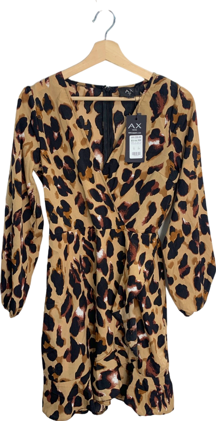 AX Paris Leopard Print Wrap Dress UK 10