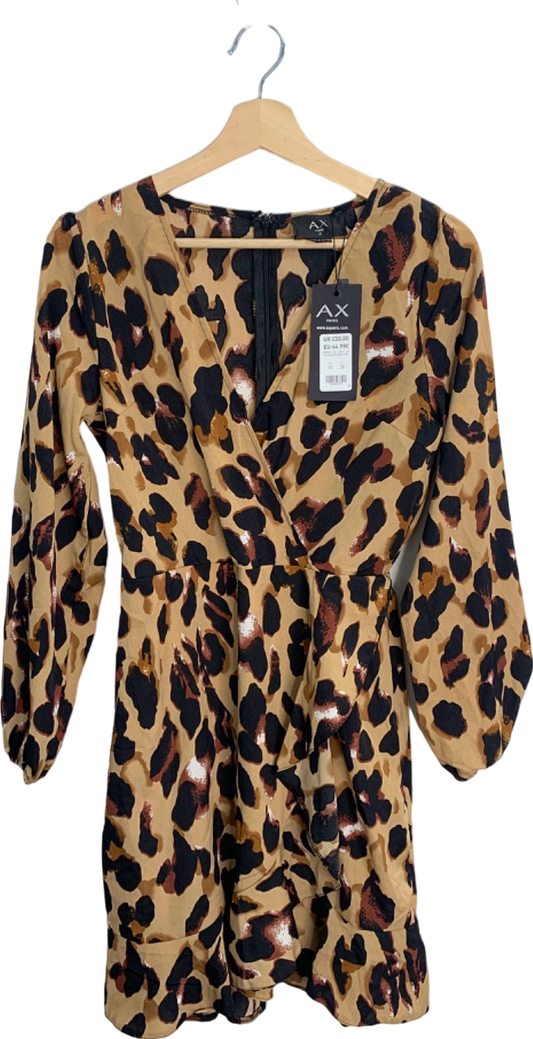 AX Paris Leopard Print Wrap Dress UK 10