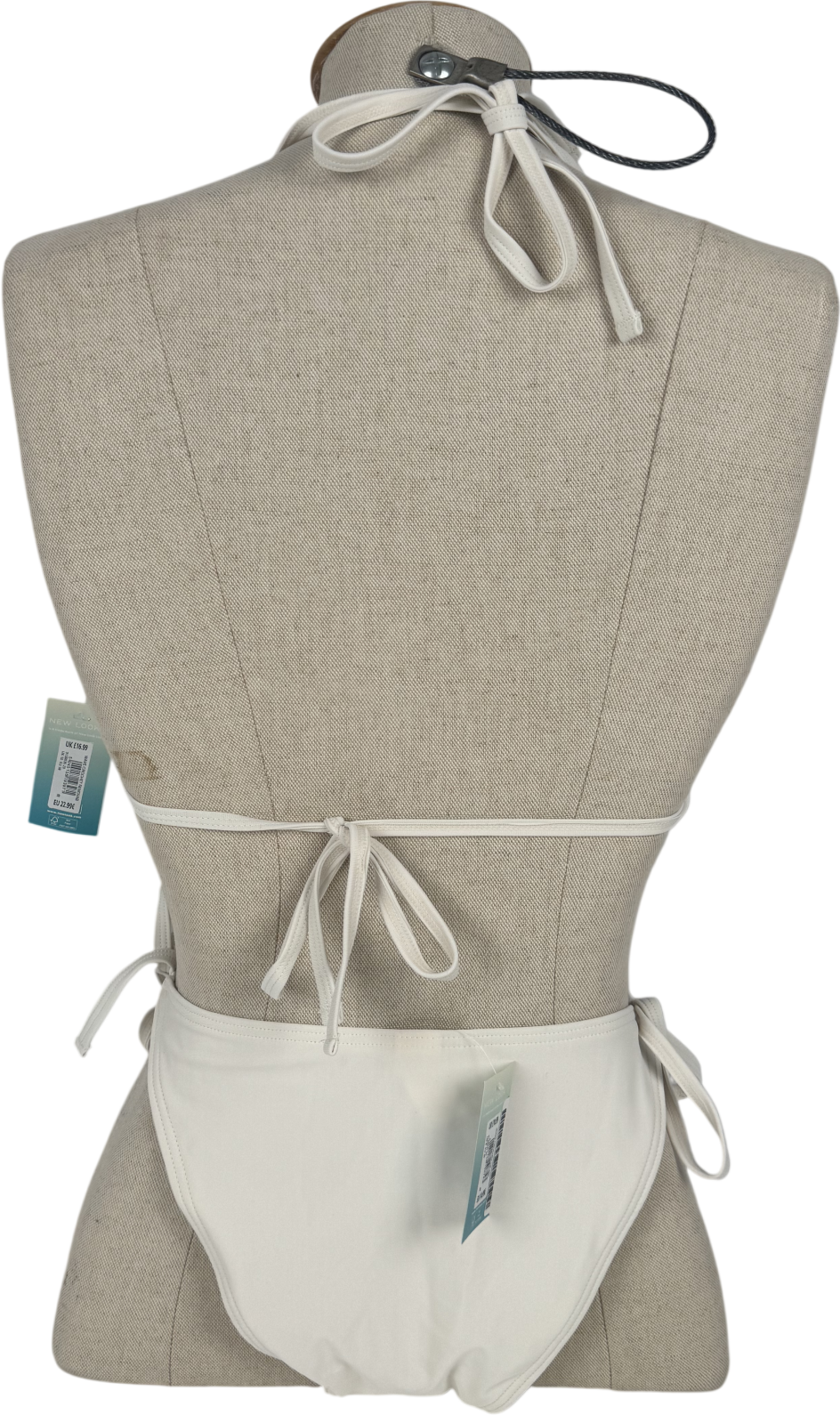 New Look Brown And White Contrast Bikini Set UK M