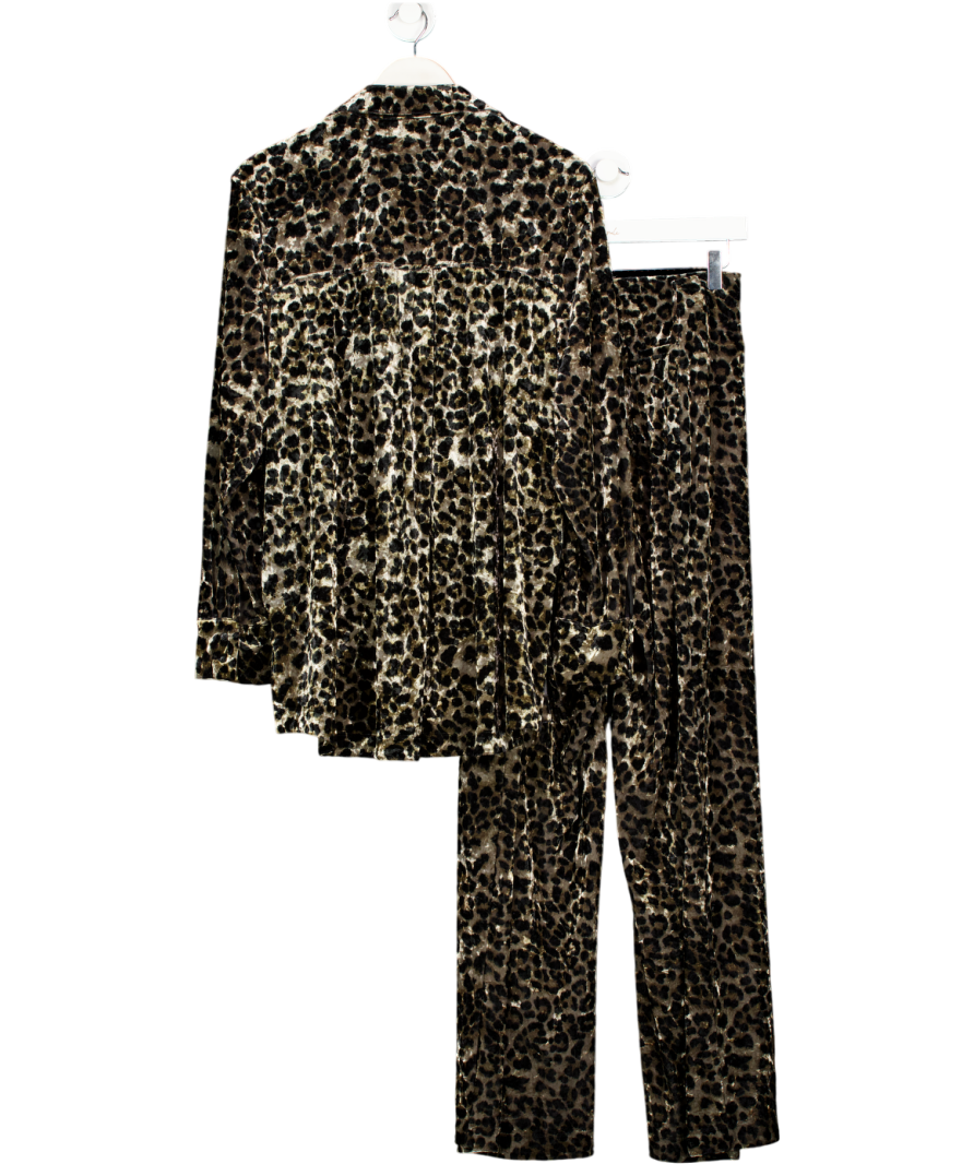 Next Brown Leopard Velvet Touch Animal Print Party Co Ord UK 20