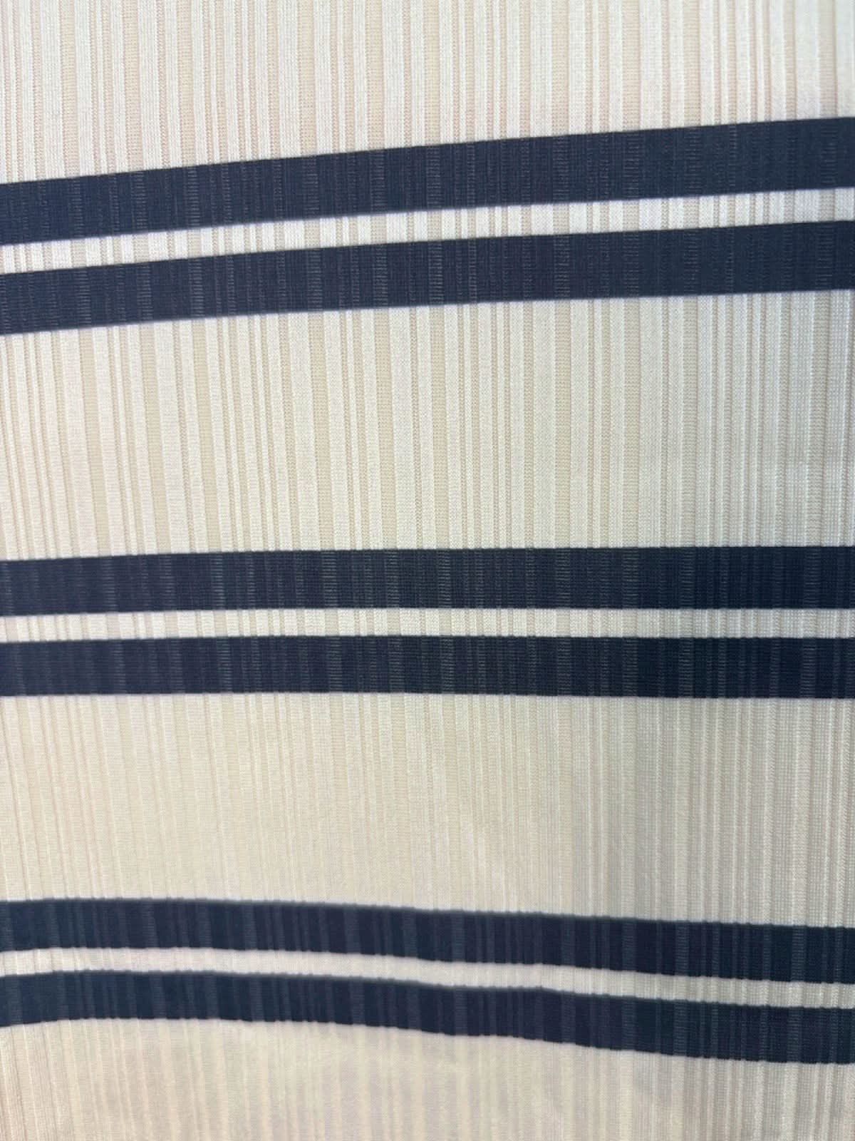 Boohoo Beige/Black Striped Long Sleeve Top UK 8