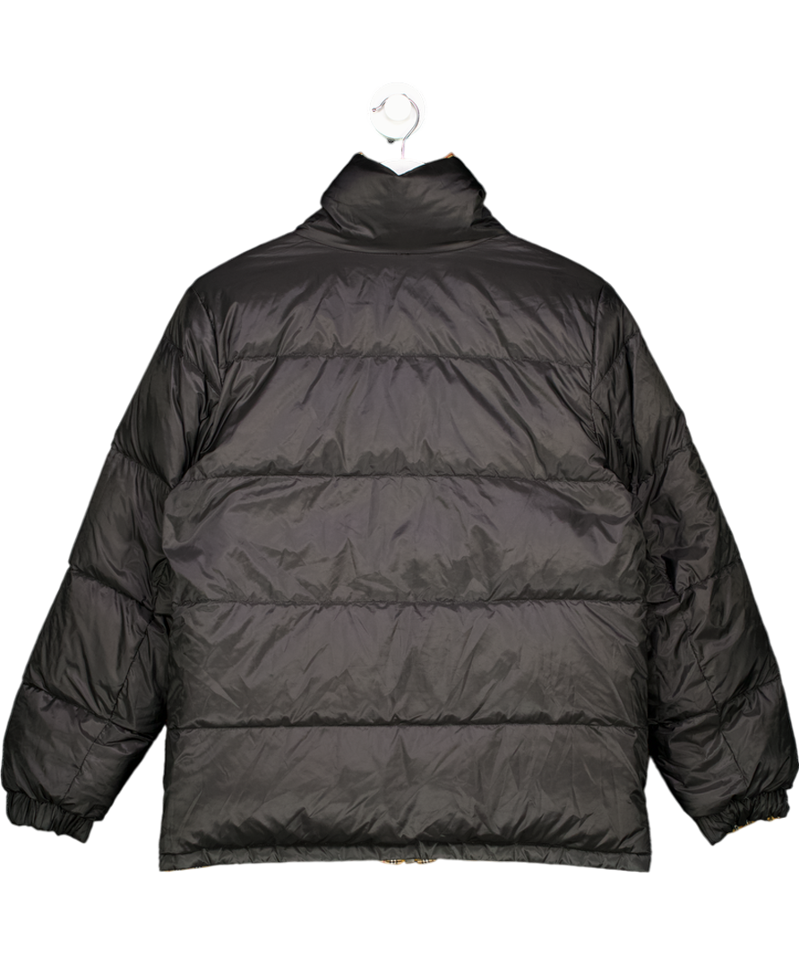 Burberry Black Reddich Reversible Vintage Check Plaid Puffer Down Jacket UK S
