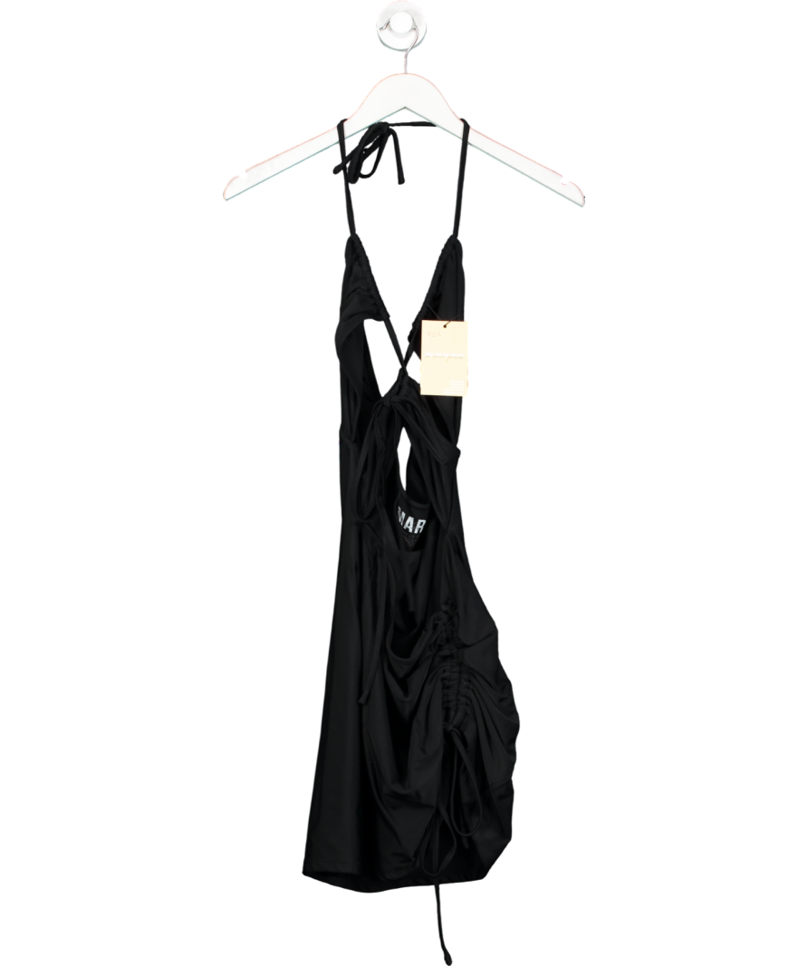 Mars the Label Black Cut Out Dress With Ties UK 16